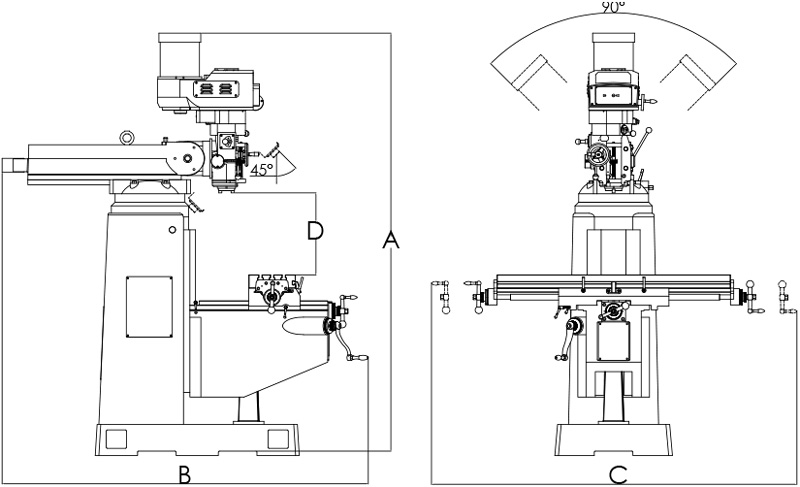 立式砲塔銑床 - 5KVA 5KVS 5KIV